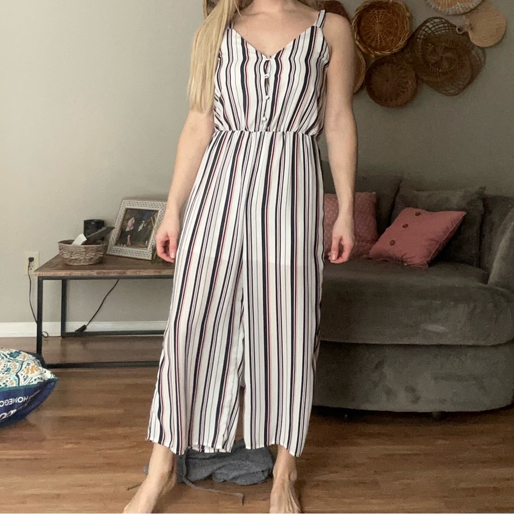 Stripe red white and blue jumper with adjustable tie straps